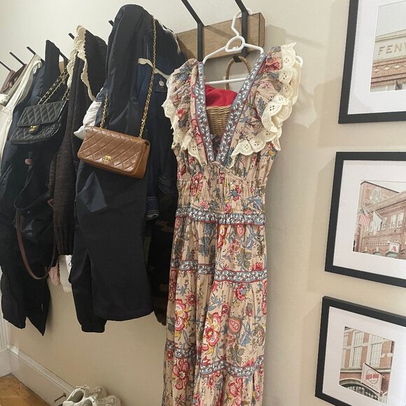 Sea New York Tess Mix Print Flutter Sleeve Cotton Dress, 2, Likew New - Picture 3 of 4